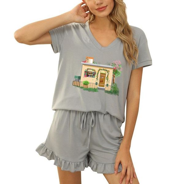 women's tracksuits two-piece sportswear short-sleeved + jogging pants short home wear sports suit gym summer 2021, Gray
women's tracksuits two-piece sportswear short-sleeved + jogging pants short home wear sports suit gym summer 2021, Gray