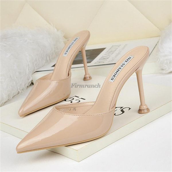 slippers women's shoes 2021 pointed high heels stiletto thin temperament professional ol all-match sandals women, Black
slippers women's shoes 2021 pointed high heels stiletto thin temperament professional ol all-match sandals women, Black
