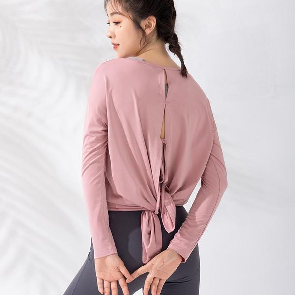 womens open back yoga long sleeve loose sports shirts fit activewear muscle backless running workout outfit
womens open back yoga long sleeve loose sports shirts fit activewear muscle backless running workout outfit