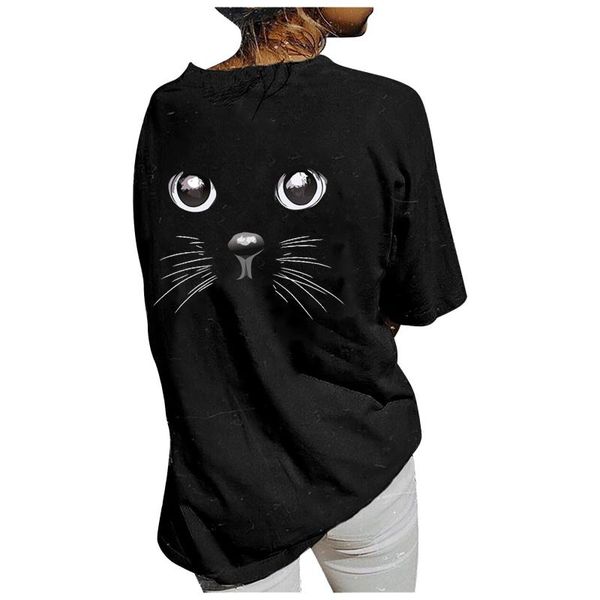women's blouses & shirts cute cat printed for female plus size summer fashion vintage pattern casual short sleeve blouse, White
women's blouses & shirts cute cat printed for female plus size summer fashion vintage pattern casual short sleeve blouse, White