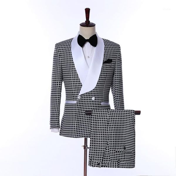men's suits & blazers custom plaid latest suit groom business dress brand 2 piece jacket pants, White;black
men's suits & blazers custom plaid latest suit groom business dress brand 2 piece jacket pants, White;black
