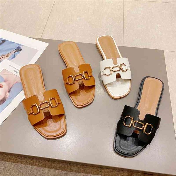 75% off factory outlet sale women flat slippers 2021 summer leather metal decor h sandals femme fashion outdoor beach slides ladies casual s, Black
75% off factory outlet sale women flat slippers 2021 summer leather metal decor h sandals femme fashion outdoor beach slides ladies casual s, Black