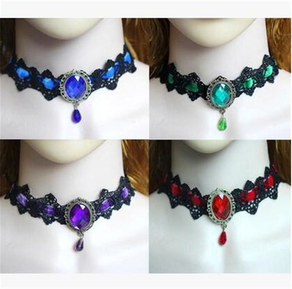 bohemia lace gothic tattoo choker necklace women vintage black red blue crystal necklaces punk collar jewelry chokers, Golden;silver
bohemia lace gothic tattoo choker necklace women vintage black red blue crystal necklaces punk collar jewelry chokers, Golden;silver