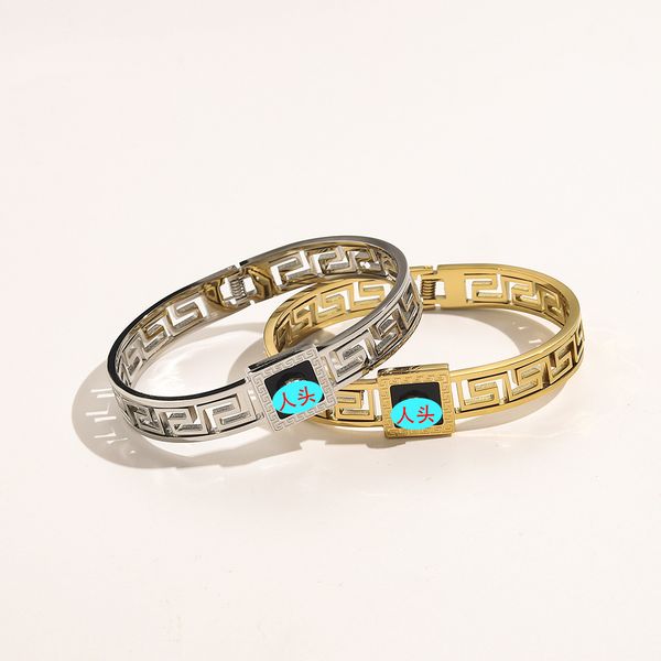 bangles bracelet wide version fanjia three-dimensional beauty head maze pattern great wall open spring titanium steel fashion style 12, Black
bangles bracelet wide version fanjia three-dimensional beauty head maze pattern great wall open spring titanium steel fashion style 12, Black