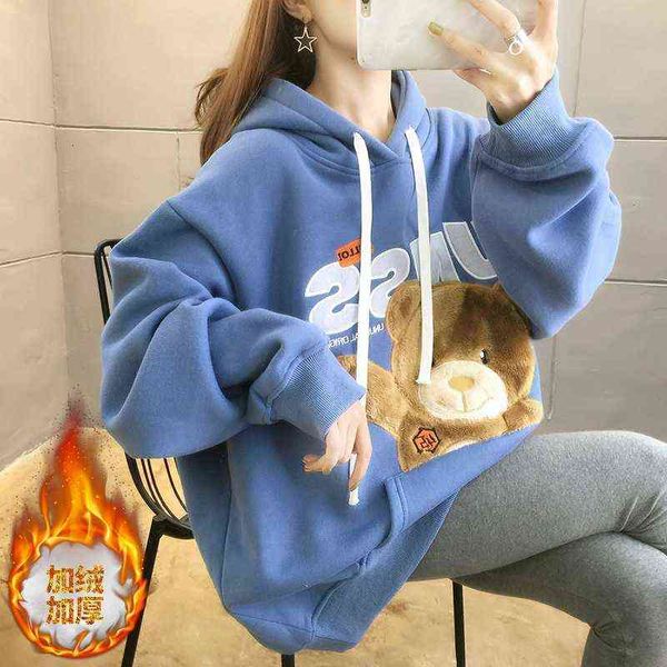 women's hoodi sweatshirts 2022 autumn winter korean warm plush thickened cartoon embroidery medium long loose large hooded women's, Black
women's hoodi sweatshirts 2022 autumn winter korean warm plush thickened cartoon embroidery medium long loose large hooded women's, Black