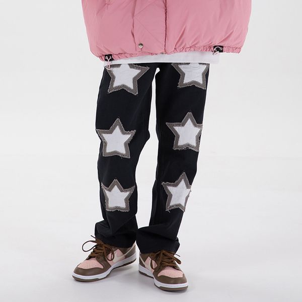 embroidery frayed jeans pants men and women streetwear washed retro casual denim trousers hip hop casual baggy pants, Black
embroidery frayed jeans pants men and women streetwear washed retro casual denim trousers hip hop casual baggy pants, Black