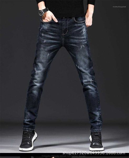 men's jeans street slim trousers designer male washed casual pencil pants man stretch zipper pocket fashion korean version high 84hc, Blue
men's jeans street slim trousers designer male washed casual pencil pants man stretch zipper pocket fashion korean version high 84hc, Blue