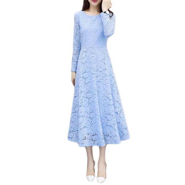casual dresses lace dress women 2021 blue long sleeve plus size clothing temperament black white spring autumn party feminina jd806, Black;gray
casual dresses lace dress women 2021 blue long sleeve plus size clothing temperament black white spring autumn party feminina jd806, Black;gray