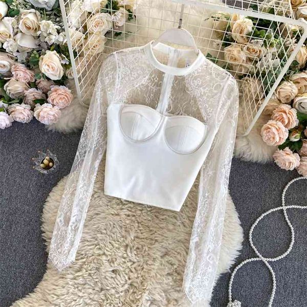 autumn style lace hollow women's round neck hanging net yarn chain link stitching long-sleeved short uk317 210506, White
autumn style lace hollow women's round neck hanging net yarn chain link stitching long-sleeved short uk317 210506, White