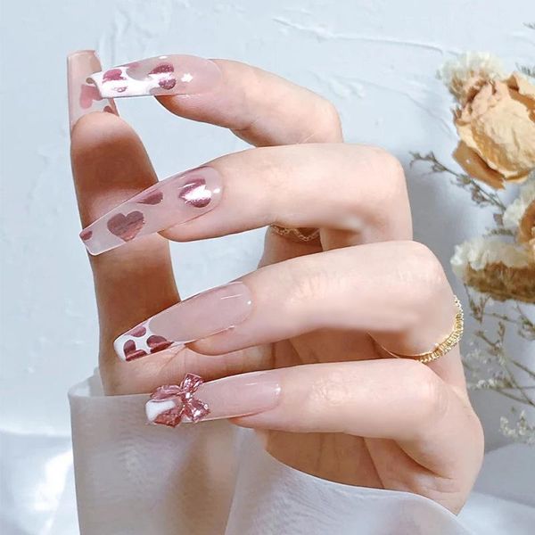 false nails 24pcs love heart nail patch sweet style glue type removable long paragraph manicure save time cin6 899, Red;gold
false nails 24pcs love heart nail patch sweet style glue type removable long paragraph manicure save time cin6 899, Red;gold