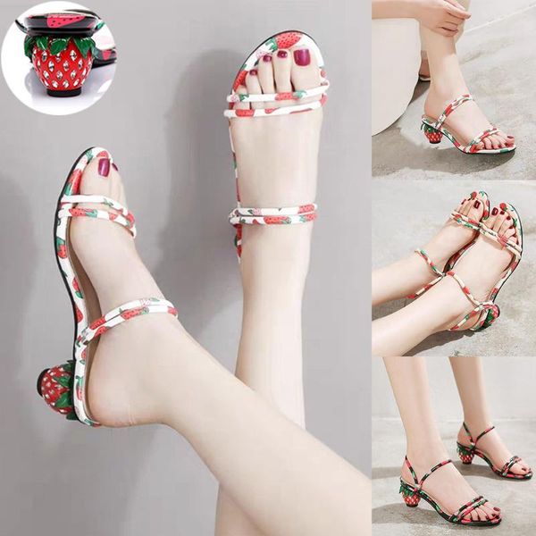 dress shoes summer ladies fashion strawberry heel sandals women chunky fruit print sandal shoes#0602, Black
dress shoes summer ladies fashion strawberry heel sandals women chunky fruit print sandal shoes#0602, Black