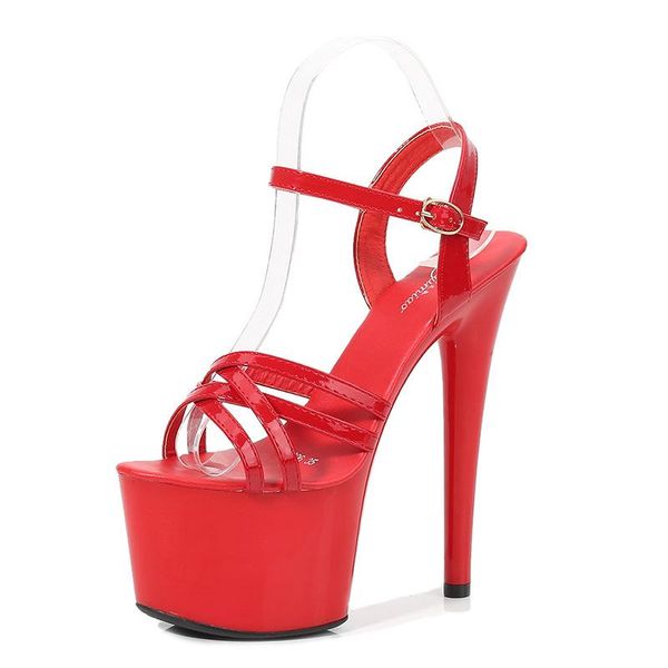 17cm sandals thin-heeled platform nightclub high-heeled shoes women summer show artifact model, Black
17cm sandals thin-heeled platform nightclub high-heeled shoes women summer show artifact model, Black