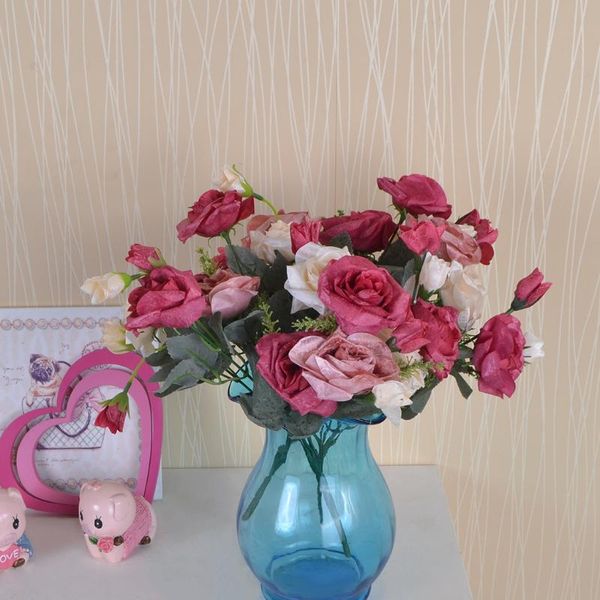 decorative flowers & wreaths 13-head artificial rose bouquet european-style simulation floral home decoration wedding banquet party accessor
decorative flowers & wreaths 13-head artificial rose bouquet european-style simulation floral home decoration wedding banquet party accessor