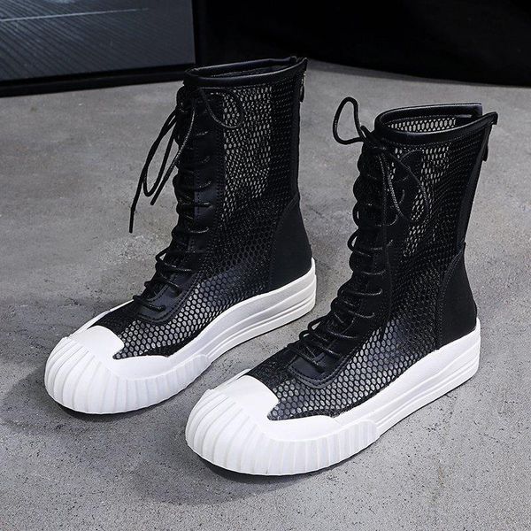rimocy fashion women back zipper platform boots thick bottom breathable mid calf summer woman round toe lace up shoes, Black
rimocy fashion women back zipper platform boots thick bottom breathable mid calf summer woman round toe lace up shoes, Black
