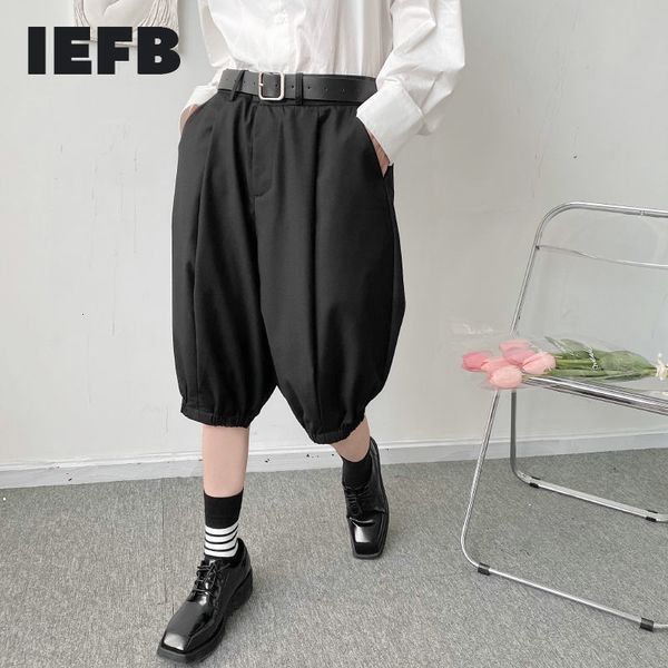 iefb men's niche japan korean style loose causal shorts with pleated cuffs black knee length pants summer 9y6662 210524, White;black
iefb men's niche japan korean style loose causal shorts with pleated cuffs black knee length pants summer 9y6662 210524, White;black