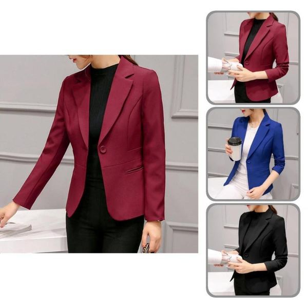 women's suits & blazers simple office lady blazer turndown collar autumn solid color one button coat jacket, White;black
women's suits & blazers simple office lady blazer turndown collar autumn solid color one button coat jacket, White;black