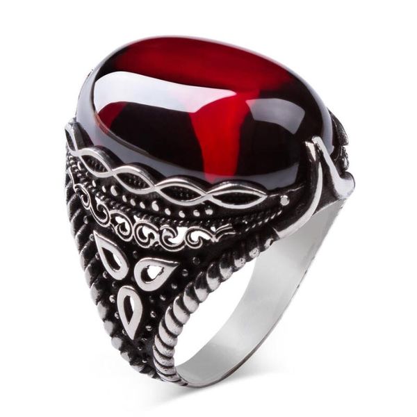 men silver ring with oval red zircon stone and trillium flower motif made in turkey solid 925 sterling cluster rings, Golden;silver
men silver ring with oval red zircon stone and trillium flower motif made in turkey solid 925 sterling cluster rings, Golden;silver