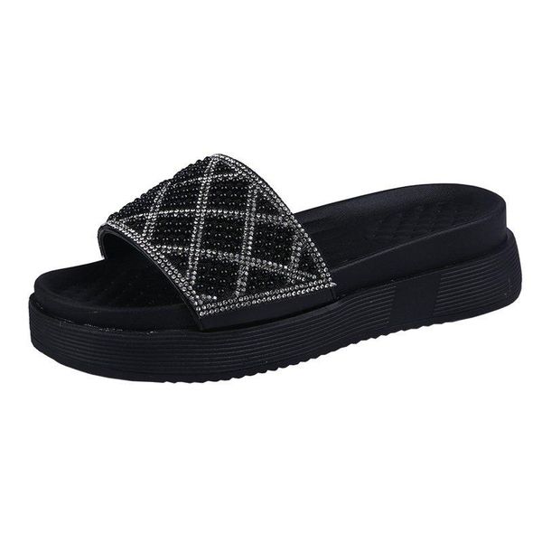 fashion summer women's slippers vamp rhinestone decoration casual trend open-toed all-match, Black
fashion summer women's slippers vamp rhinestone decoration casual trend open-toed all-match, Black