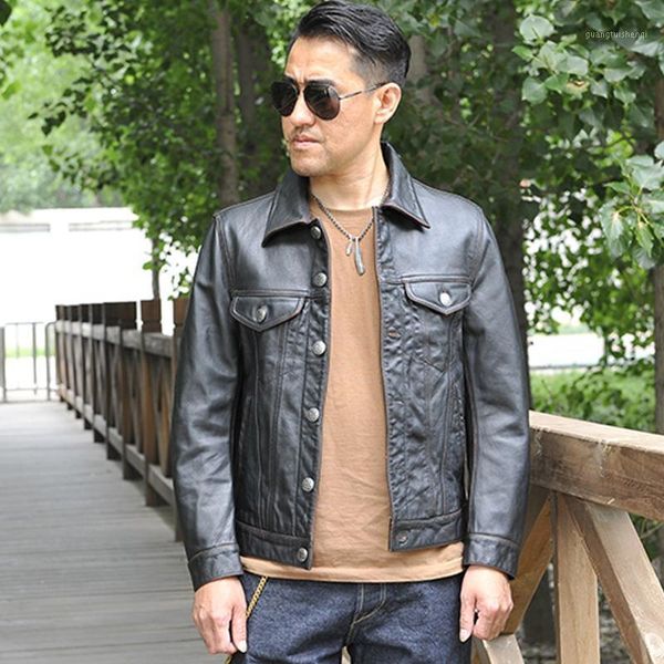 men's leather & faux 2021 vintage black american retro style genuine jacket men single breasted large size 4xl natural cowhide spring c
men's leather & faux 2021 vintage black american retro style genuine jacket men single breasted large size 4xl natural cowhide spring c