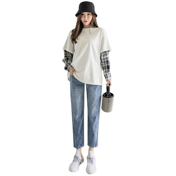 high waist trousers loose denim jeans pregnancy abdominal pants boyfriend maternity for pregnant women bottoms, White
high waist trousers loose denim jeans pregnancy abdominal pants boyfriend maternity for pregnant women bottoms, White