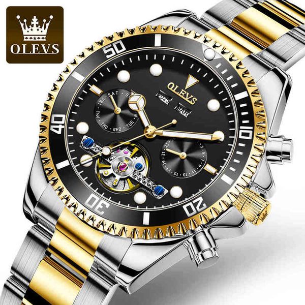 green olevs 2021 men watches water ghost luxury clock sport multifunctional waterproof mechanical relogio masculino, Slivery;brown
green olevs 2021 men watches water ghost luxury clock sport multifunctional waterproof mechanical relogio masculino, Slivery;brown