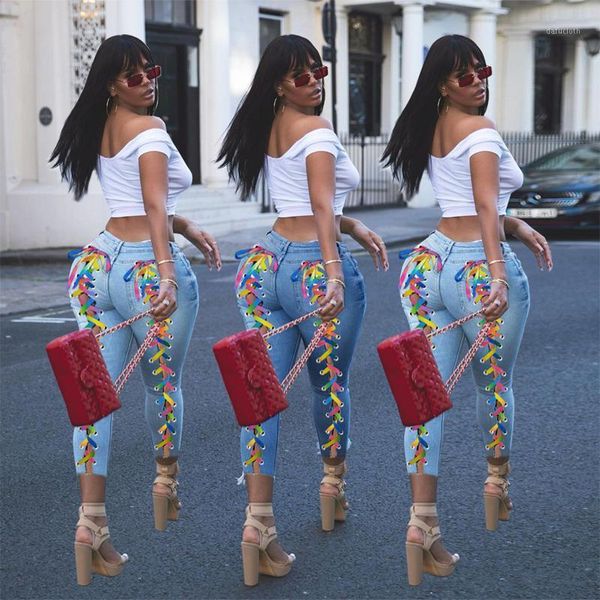 women's jeans ripped color bandage skinny pencil pants women gothic style club denim trousers ankle-length street fashion clothing, Blue
women's jeans ripped color bandage skinny pencil pants women gothic style club denim trousers ankle-length street fashion clothing, Blue