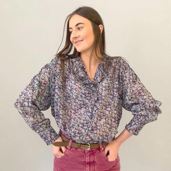 women floral blouse lady loose ruffles trim collar shirt female single-breasted and vintage 2021 spring summer women's blouses & shirt, White
women floral blouse lady loose ruffles trim collar shirt female single-breasted and vintage 2021 spring summer women's blouses & shirt, White