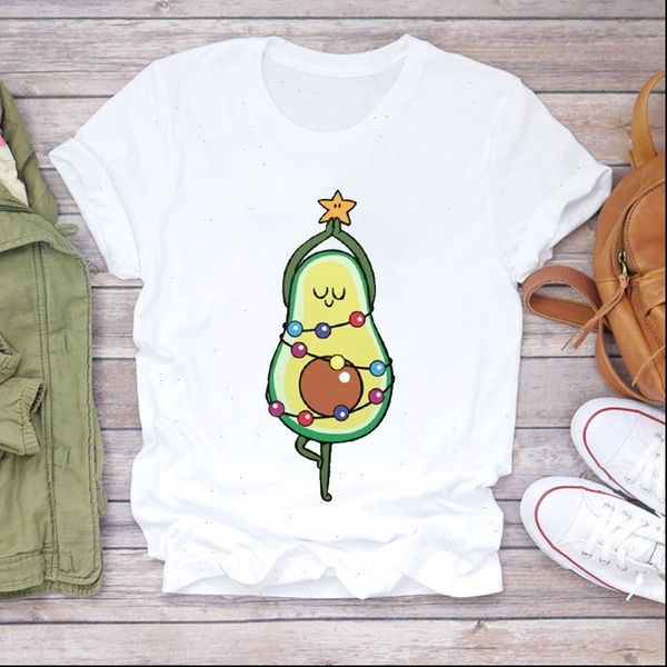 christmas avocado funny cute womens printing 90s holiday print graphic tee shirt, White
christmas avocado funny cute womens printing 90s holiday print graphic tee shirt, White
