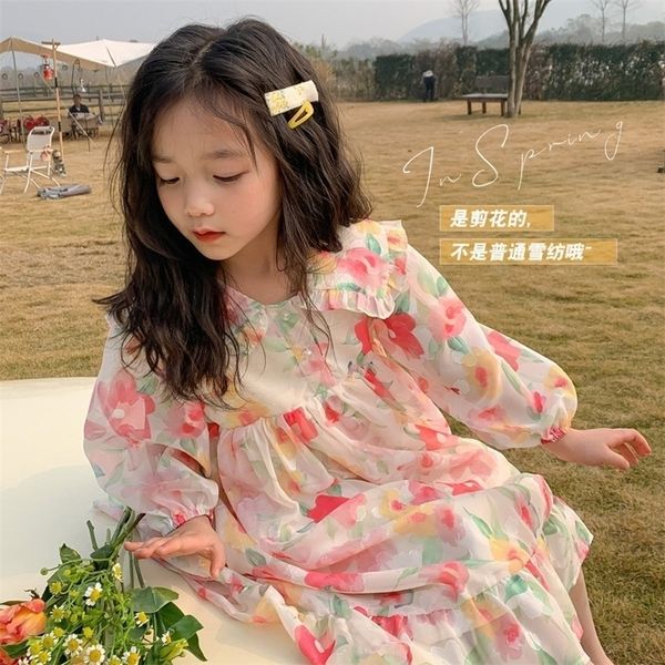 arrival girls fashion chiffon dress elegant floral flower spring summer princess es for women 220309, Red;yellow
arrival girls fashion chiffon dress elegant floral flower spring summer princess es for women 220309, Red;yellow