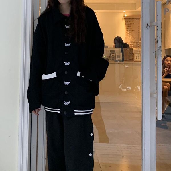 women's jackets baseball jacket varsity spring autumn coat slim button for women 2021 fashion, Black;brown
women's jackets baseball jacket varsity spring autumn coat slim button for women 2021 fashion, Black;brown