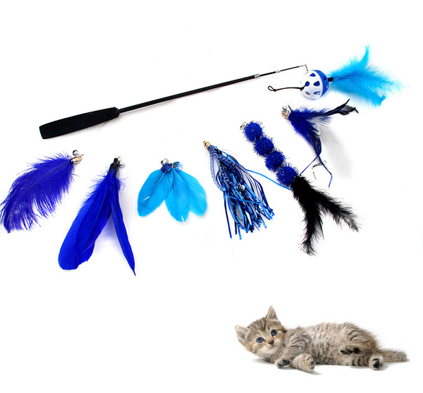 funny retractable cat stick set with bell feather teaser wand interactive toy 7 replacement heads three section fishing rod toys
funny retractable cat stick set with bell feather teaser wand interactive toy 7 replacement heads three section fishing rod toys