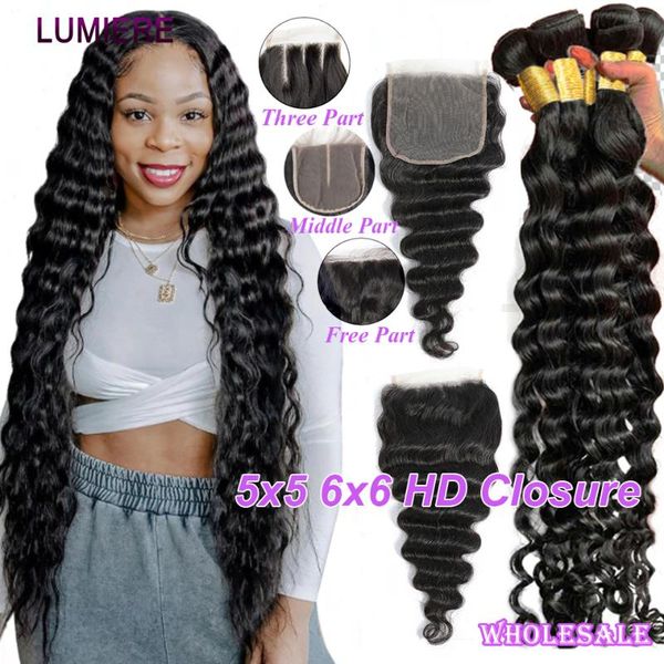 human hair bulks 30 38 40 inch loose deep wave bundles with 5x5 6x6 hd lace closure brazilian remy weave 3/4 bundle and frontal, Black
human hair bulks 30 38 40 inch loose deep wave bundles with 5x5 6x6 hd lace closure brazilian remy weave 3/4 bundle and frontal, Black