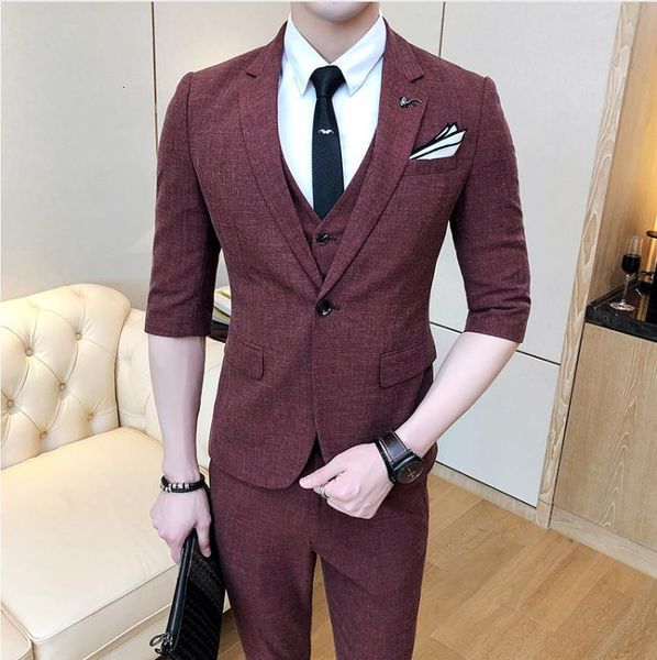 men's suits & blazers (jacket+vest+pants) wedding dress slim fit wool suit men short sleeve man three pieces costume homme, White;black
men's suits & blazers (jacket+vest+pants) wedding dress slim fit wool suit men short sleeve man three pieces costume homme, White;black