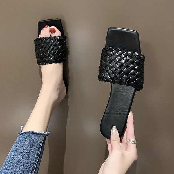 slippers 2021 brand weave leather women sandal open toe flat casual slides summer outdoor beach female flip flops, Black
slippers 2021 brand weave leather women sandal open toe flat casual slides summer outdoor beach female flip flops, Black