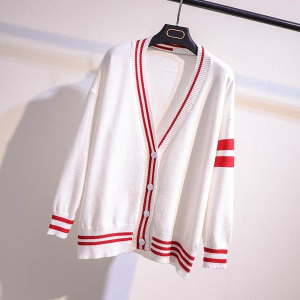 women's sweaters 18 autumn knit cardigan jacket female long section korean version of the loose sweater women, White;black
women's sweaters 18 autumn knit cardigan jacket female long section korean version of the loose sweater women, White;black