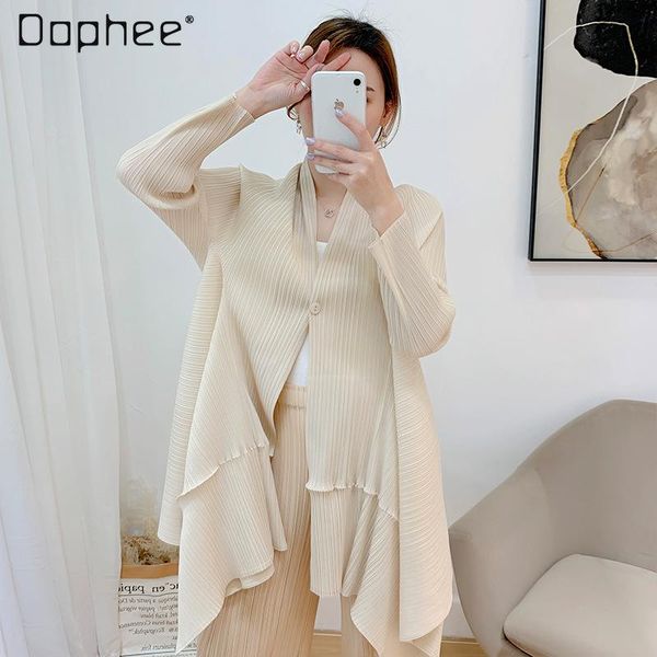 women's jackets 2021 summer pleated cardigan purple pink irregular coat loose large size air-conditioned room shawl women, Black;brown
women's jackets 2021 summer pleated cardigan purple pink irregular coat loose large size air-conditioned room shawl women, Black;brown