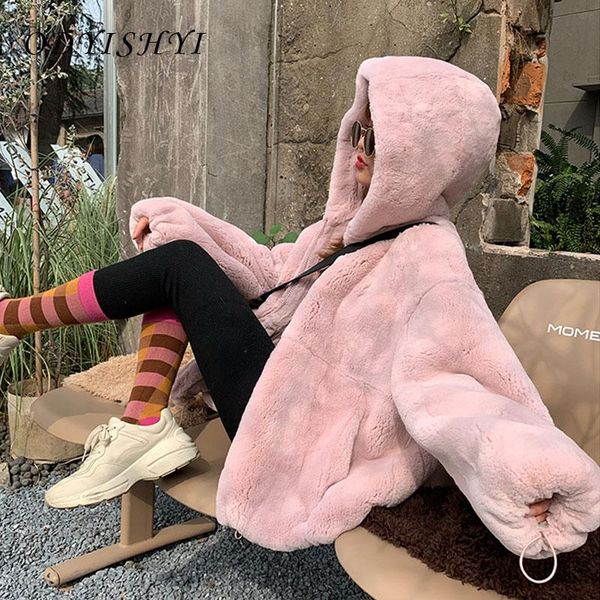 women's fur & faux jacket women furry thick hooded baseball uniform 2021 winter casual loose short coat ladies luxury blended jackets, Black
women's fur & faux jacket women furry thick hooded baseball uniform 2021 winter casual loose short coat ladies luxury blended jackets, Black