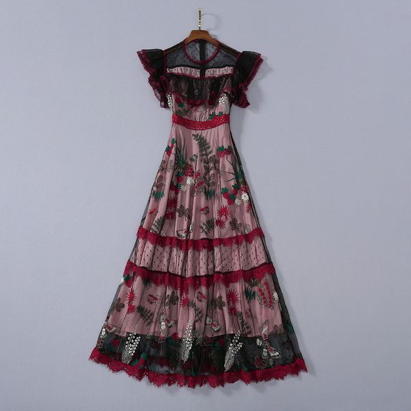 dresses european and american women's wear summer style short - sleeved standneck lace patchwork mesh embroidery dress akhg, Black;gray
dresses european and american women's wear summer style short - sleeved standneck lace patchwork mesh embroidery dress akhg, Black;gray