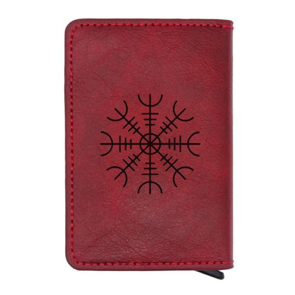 card holders norse vikings symbol holder men women metal rfid vintage aluminium box crazy horse pu leather fashion wallet, Brown;gray
card holders norse vikings symbol holder men women metal rfid vintage aluminium box crazy horse pu leather fashion wallet, Brown;gray