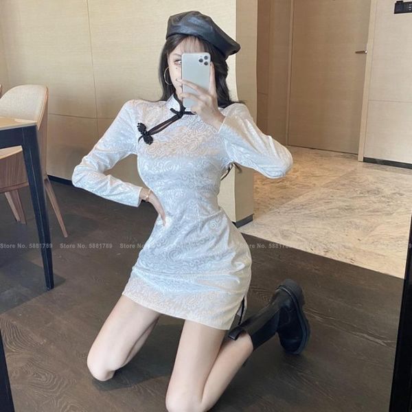 ethnic clothing women chinese style slim cheongsam elegant fashion qipao nightclub bodycon mini dress oriental vintage vestidos, Red
ethnic clothing women chinese style slim cheongsam elegant fashion qipao nightclub bodycon mini dress oriental vintage vestidos, Red