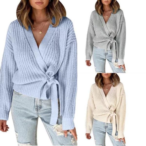 women's knits & tees lugentolo knotted knitted sweater women spirng autumn v neck long sleeve bandage female casual loose solid pullove, White
women's knits & tees lugentolo knotted knitted sweater women spirng autumn v neck long sleeve bandage female casual loose solid pullove, White