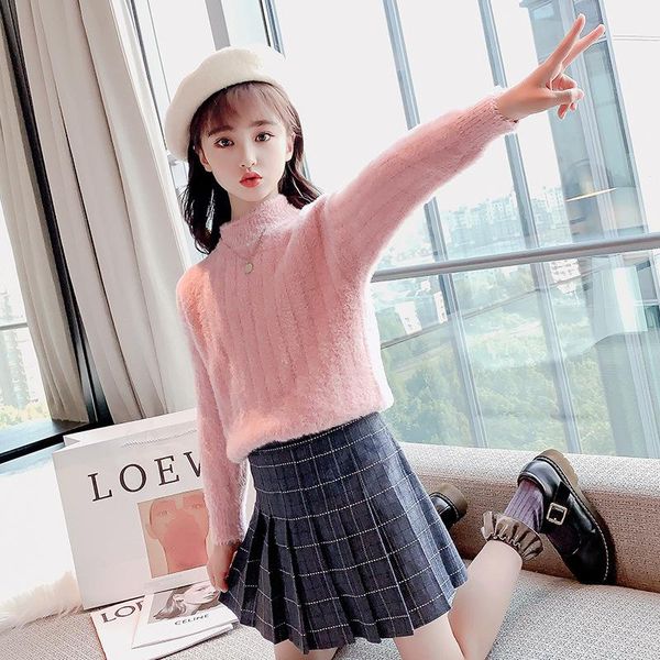pullover winter knitted sweater kids 2021 teenage soft mink velvet clothes autumn girls solid color thicken knitwear 12y, Blue
pullover winter knitted sweater kids 2021 teenage soft mink velvet clothes autumn girls solid color thicken knitwear 12y, Blue