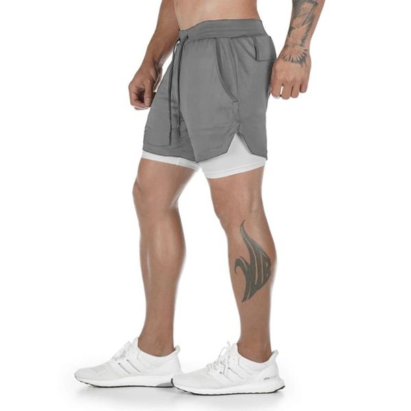 running shorts double-deck half pants casual men quick dry sports solid color fitness clothing for building, Black;blue
running shorts double-deck half pants casual men quick dry sports solid color fitness clothing for building, Black;blue