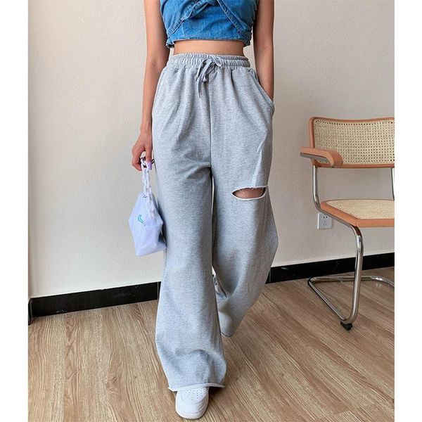 european street ripped casual pants high waist loose drape straight trousers womens gray elastic harem qxz07 women's & capris, Black;white
european street ripped casual pants high waist loose drape straight trousers womens gray elastic harem qxz07 women's & capris, Black;white