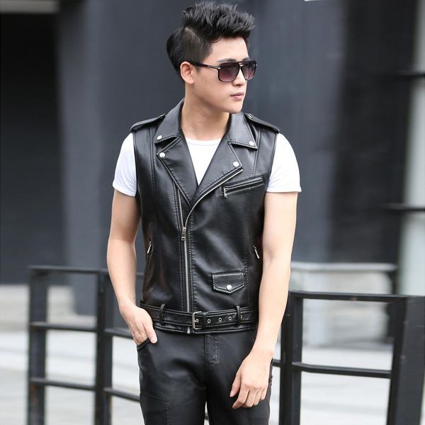 men's fur & faux jacket men pu leather vest locomotive rock tide male fashion clothes nice streetwear clothing, Black
men's fur & faux jacket men pu leather vest locomotive rock tide male fashion clothes nice streetwear clothing, Black