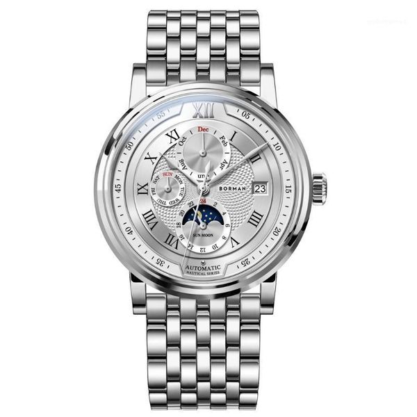 mens automatic watches luxury wrist watch for men mechanical wristwatch 50m waterproof sapphire mirror month week date wristwatches, Slivery;brown
mens automatic watches luxury wrist watch for men mechanical wristwatch 50m waterproof sapphire mirror month week date wristwatches, Slivery;brown