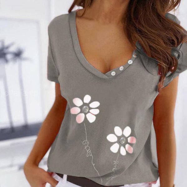 women's t-shirt summer ladies casual solid color printing v neck short sleeved t shirt y2k shirts, White
women's t-shirt summer ladies casual solid color printing v neck short sleeved t shirt y2k shirts, White
