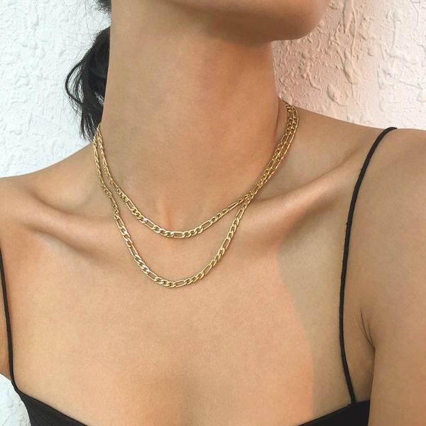 chains lalynnly simple punk retro double layer clavicle chain necklace women accessories necklaces choker jewelry party gift n8620, Silver
chains lalynnly simple punk retro double layer clavicle chain necklace women accessories necklaces choker jewelry party gift n8620, Silver