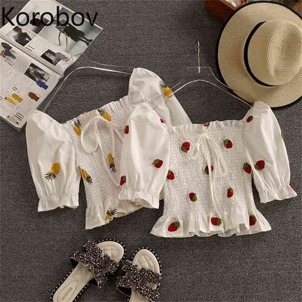 korobov new arrival puff sleeve women blouses korean office lady elegant female shirt summer fruits embroidery blusas mujer 210430, White
korobov new arrival puff sleeve women blouses korean office lady elegant female shirt summer fruits embroidery blusas mujer 210430, White