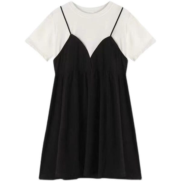 maternity dresses fake two-piece dress plus size women's summer korean is thin and belly-covering chiffon, White
maternity dresses fake two-piece dress plus size women's summer korean is thin and belly-covering chiffon, White